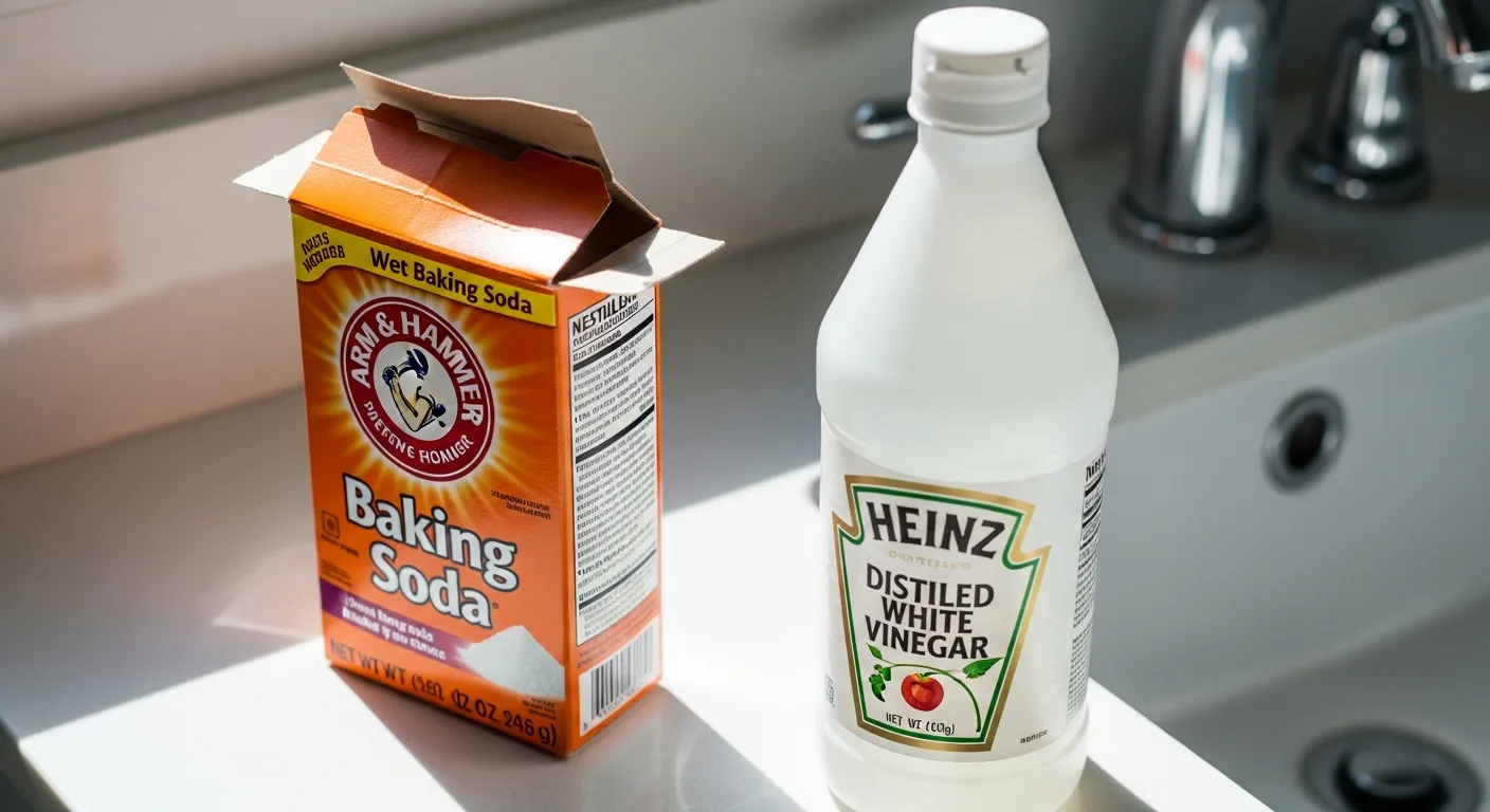 baking soda and vinegar as drain cleaner — safe alternative to boiling water for all pipe types