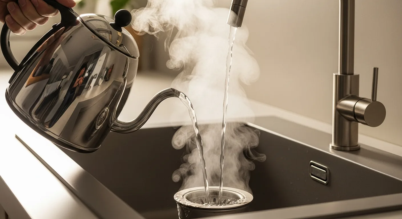 Boiling water in drain