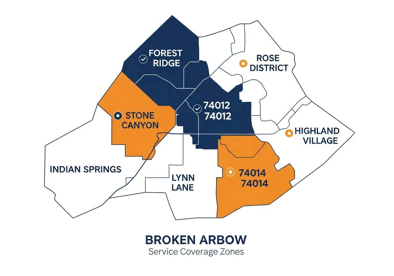 broken arrow ok plumbing service area map