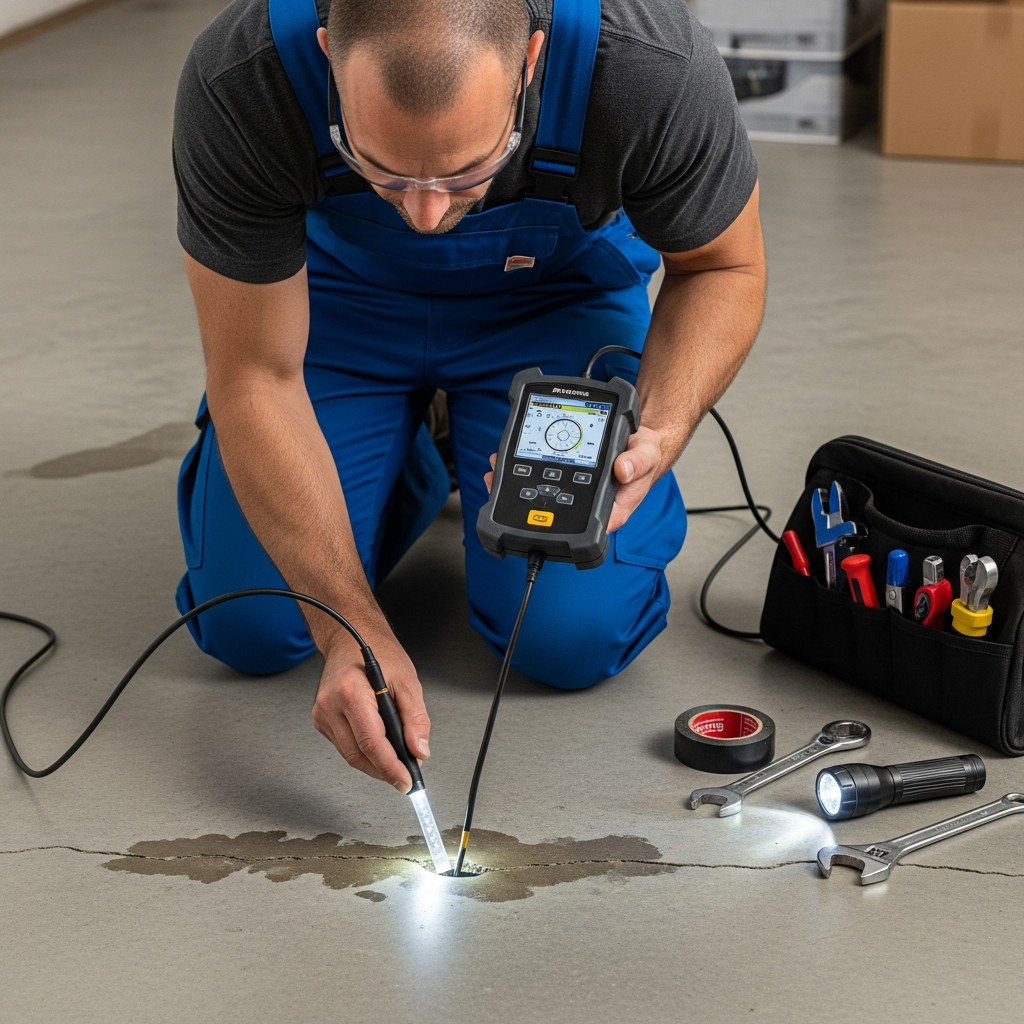 camera-verified slab leak detection Tulsa