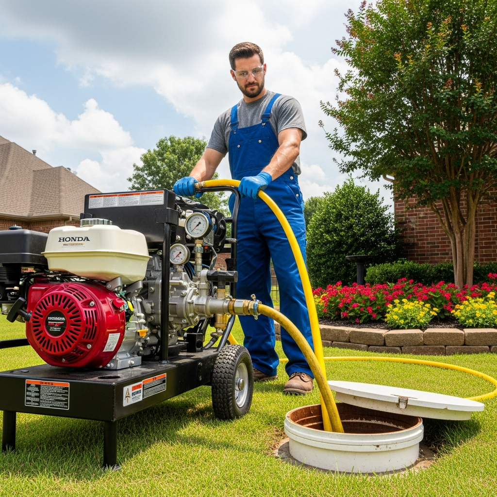 hydro jetting tree roots Tulsa sewer line