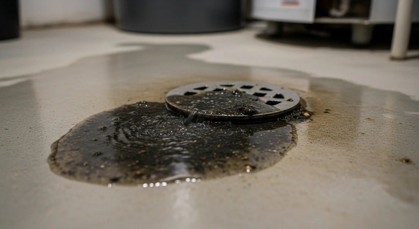 raw sewage backing up into residential floor drain Tulsa emergency
