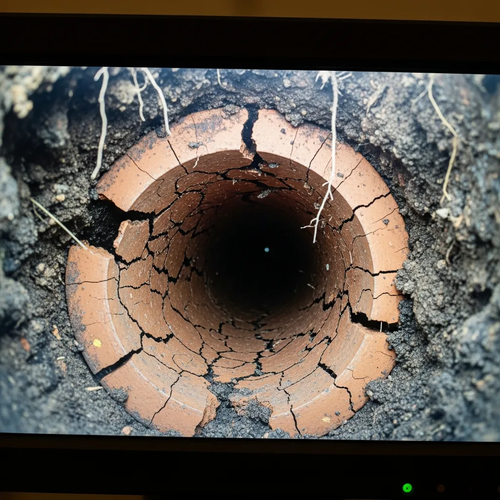 sewer camera inspection of clay pipe in Sapulpa Oklahoma home