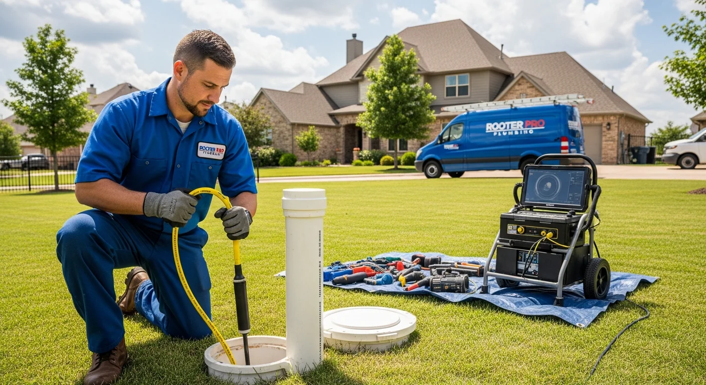 sewer camera inspection Tulsa plumber cleanout access