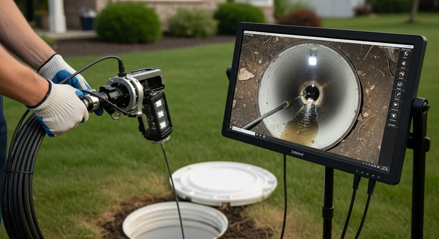 sewer camera inspection Sand Springs plumber viewing pipe condition