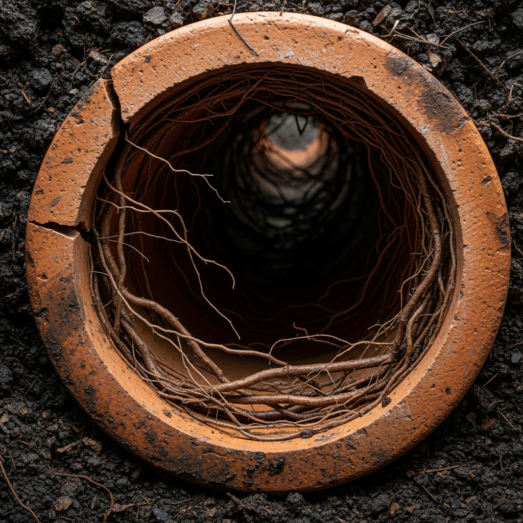 tree roots in sewer line Tulsa