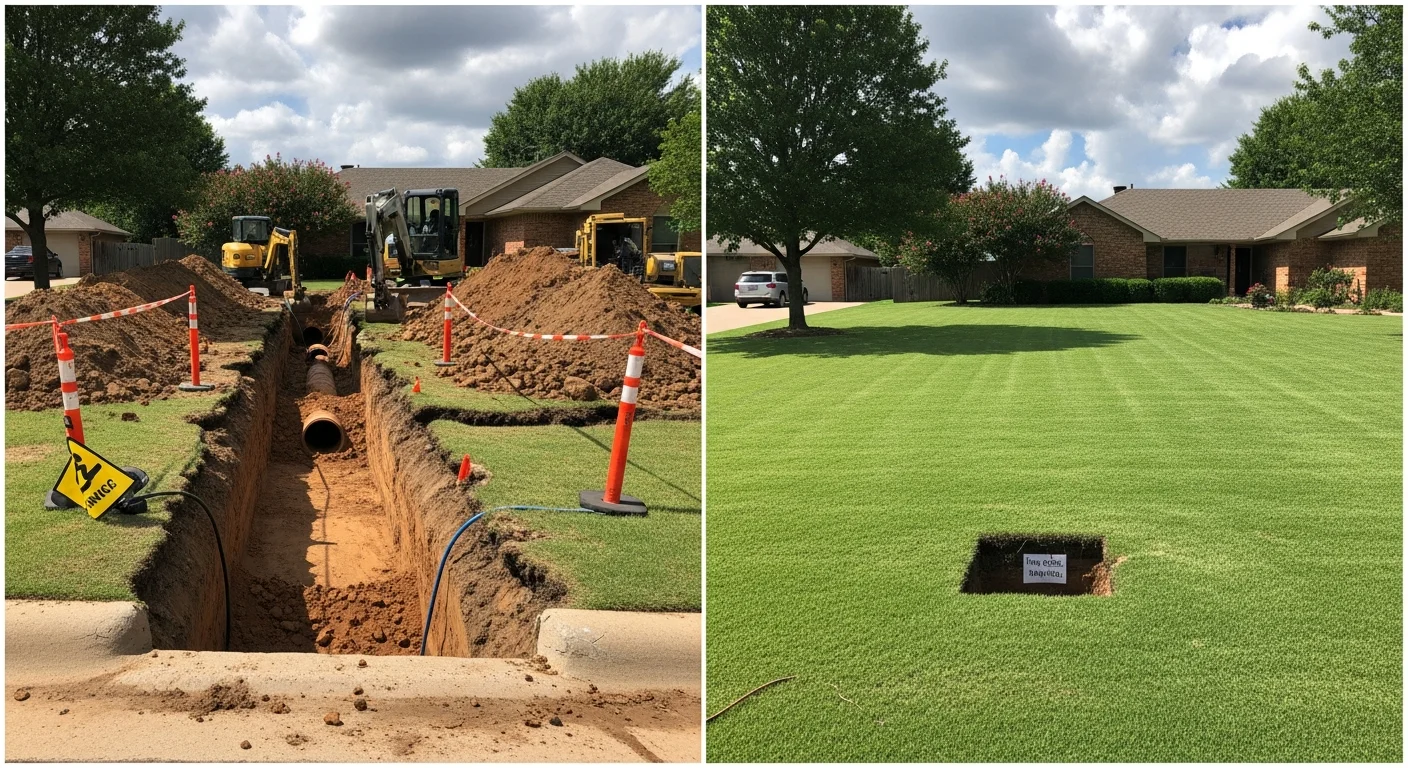 Trenchless sewer repair Glenpool OK no yard damage